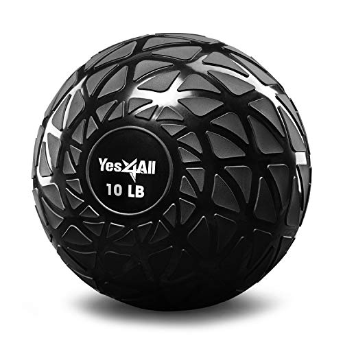 Yes4All Fitness Slam Medicine Ball 10Lbs For Exercise, Strength, Power Workout | Workout Ball | Weighted Ball | Exercise Ball | 