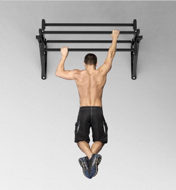 Besthls Wall Mounted Advanced Pull Up Bar, Heavy Duty Wall Mount Pull-Up Chin Up Bar Multifunctional Home Gym Workout Indoor Exe