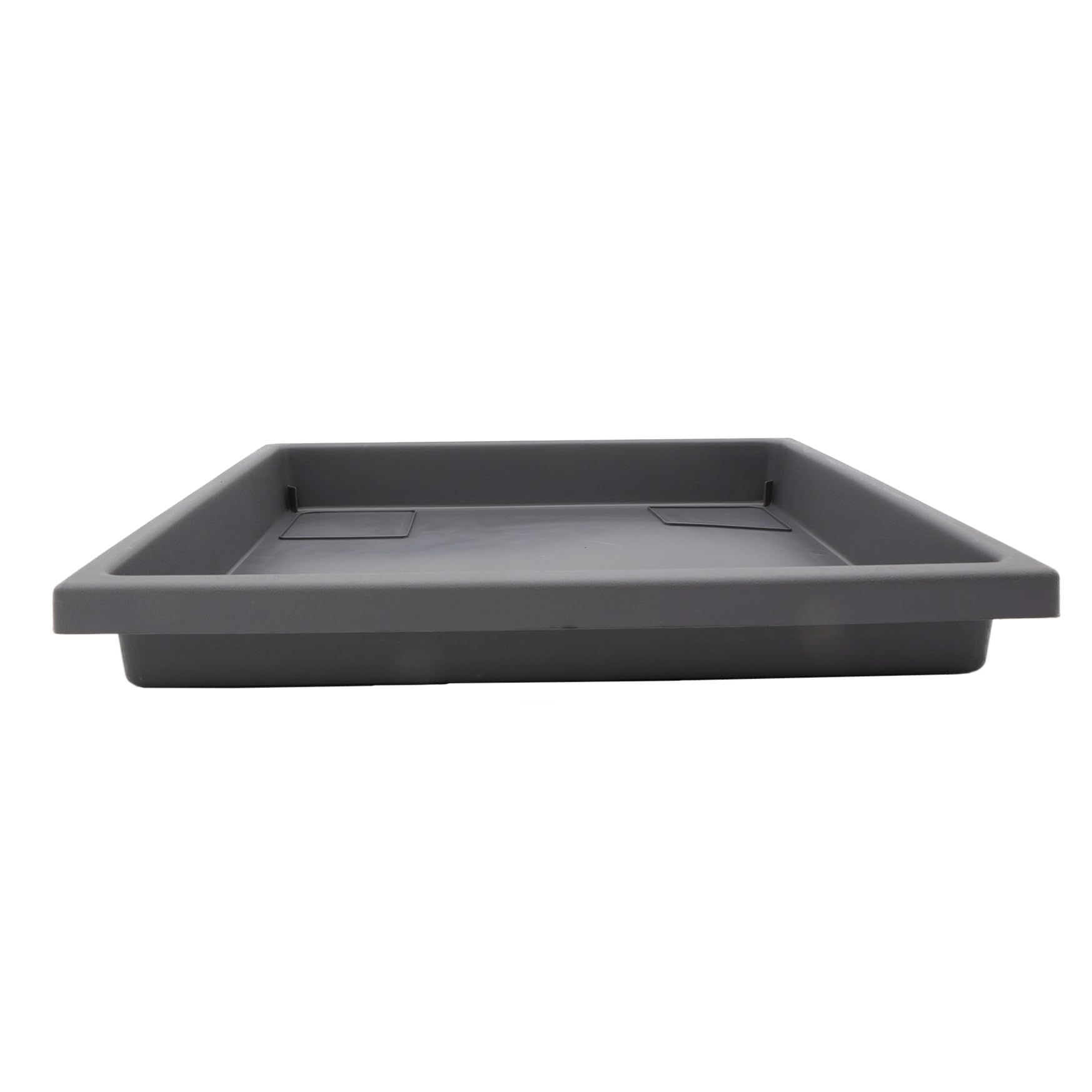 The Hc Companies 14 Inch Accent Square Plastic Plant Saucer - Indoor Outdoor Plant Trays For Pots - 14X14X18, Warm Gray