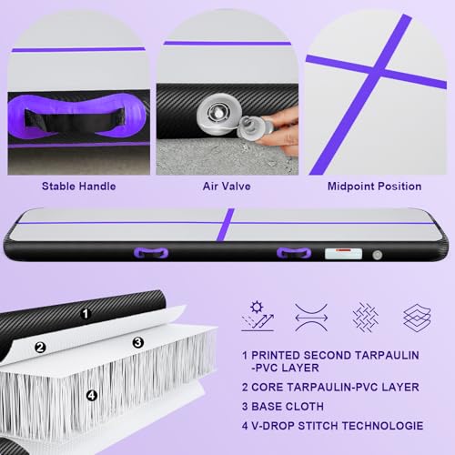 Inflatable Gymnastics Air Mat Track Air Gymnastics Track Mat Yoga Floor Cheerleading Landing Taekwondo Training Kungfu Exercise