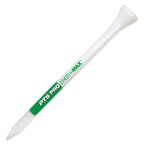 J&M Pts Pro Length Max Golf Tees (50-Count), White/Green, 4-Inch