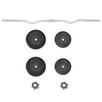 Vidaxl Metal Dumbbell Set With Curl Bar And Weights 66.1 Lb - Personal Home Gym Equipment With Noise-Reduction Casing