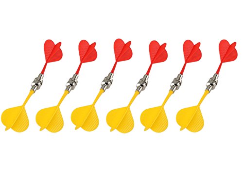 Yalis Magnetic Darts 12 Packs, Replacement Dart For Magnet Dartboard, Safety Plastic Darts For Target Game, Red And Yellow