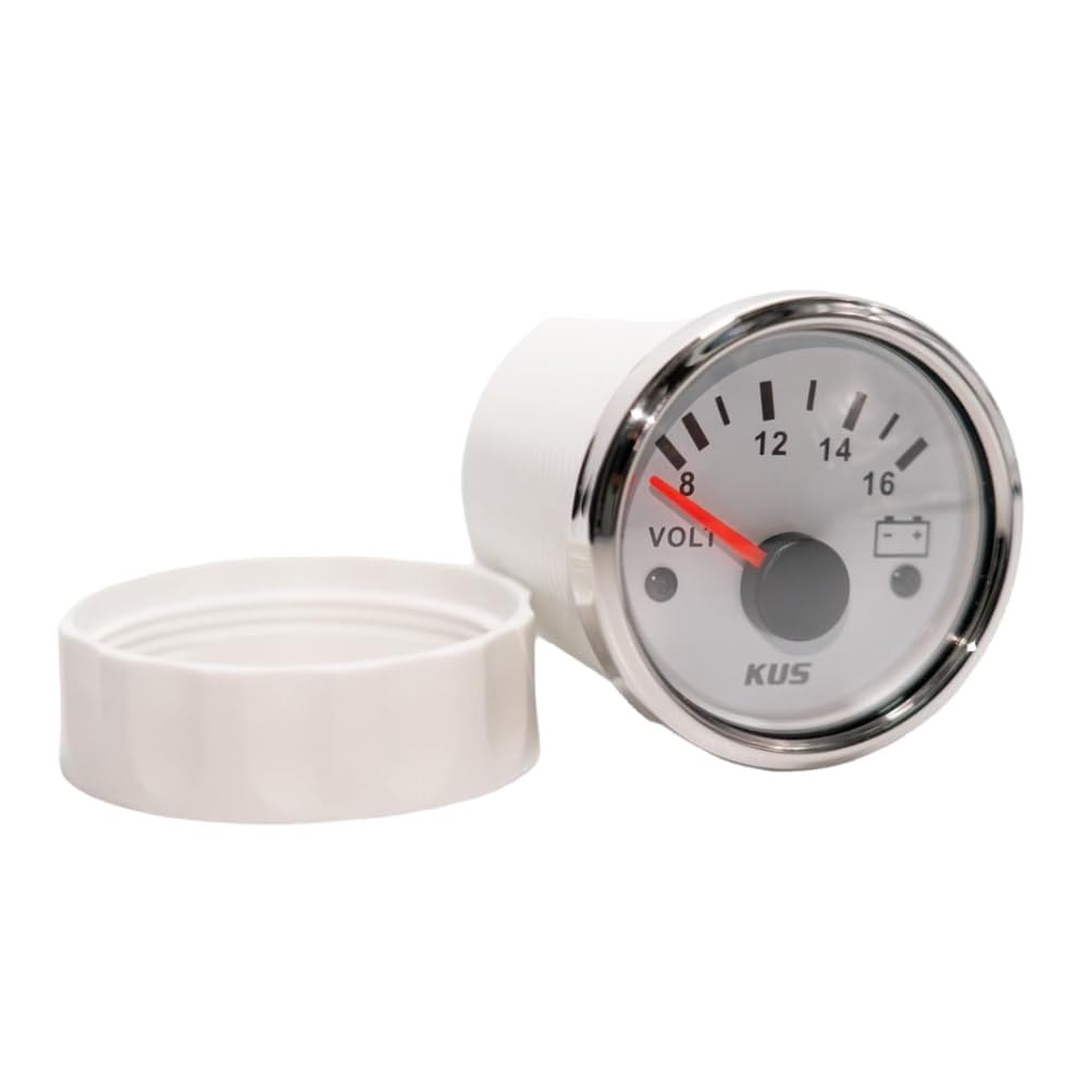 KUS Voltmeter Gauge, CPVR-WS, 8-16V Range, 12V, 2 (52mm), LED Backlight