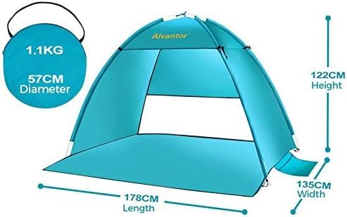 Alvantor Beach Tent Sun Shade Beach Umbrella Outdoor Sun Shelter Cabana Automatic Instant Pop-Up Upf 50+ Portable Camping Canopy