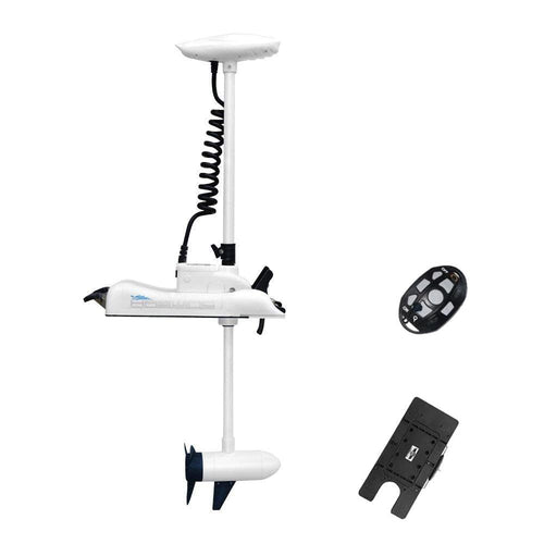 Aquos Haswing White 12V 55Lbs 54Inch Bow Mount Trolling Motor With 2.4 G Remote Control, Quick Release Bracket For Inflatable Bo