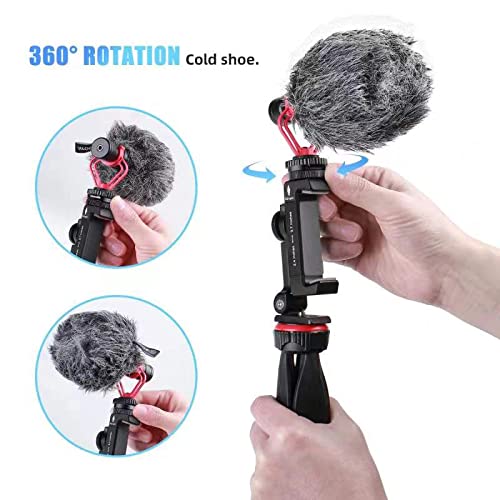 Arnarkok Metal Phone Tripod Mount W Rotatable Cold Shoe,360 Rotation  Tilt Angle,Compatible With Iphone Cell Phone Tripod Mount