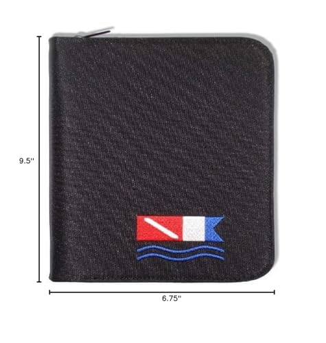 Innovative Scuba Concepts Scuba Diving Log Book - Black With Diver Down Alpha Flag Design, 9-1/2 X 6-3/4'' ''