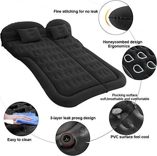 Saygogo Suv Air Mattress Camping Bed Cushion Pillow Inflatable Thickened Car Air Bed Mattress With Electric Air Pump Portable Sl