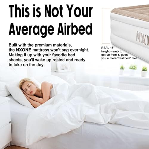 Nxone Air Mattress,Inflatable Single Airbed Luxury Double High Self Inflation Deflation Twin Air Mattress With Electric Built-In