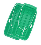 Slippery Racer Downhill Sprinter Flexible Kids Toddler Plastic Cold-Resistant Toboggan Snow Sled With Pull Rope And Handles, Gre