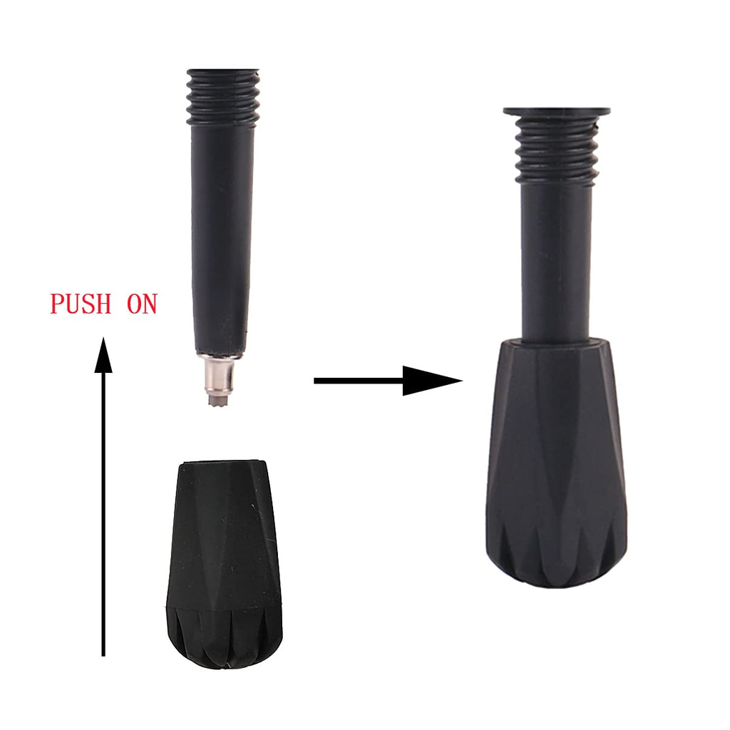 Diooid Hiking Pole Tips Extra Thick And Wear Resisting Trekking Pole Tips Replacement Pole Rubber Tip Protectors Fits Most Stand