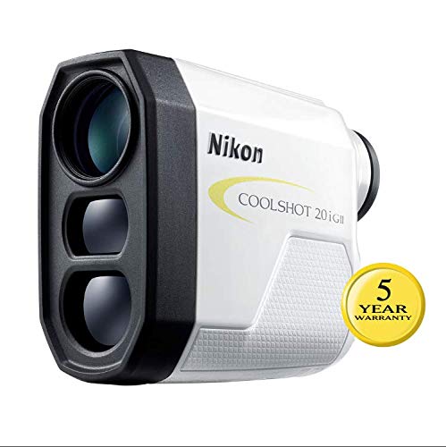 Nikon Coolshot 20I Gii Golf Laser Slope Rangefinder, Standard Version White With Yellow Trim, Medium