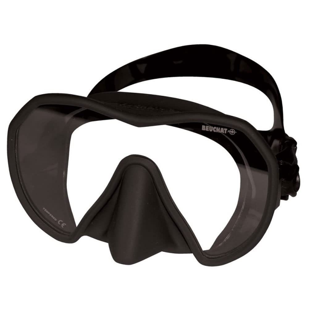 Beuchat Maxlux S Mask (Black) For Snorkeling, Scuba Diving, Freediving, Swimming