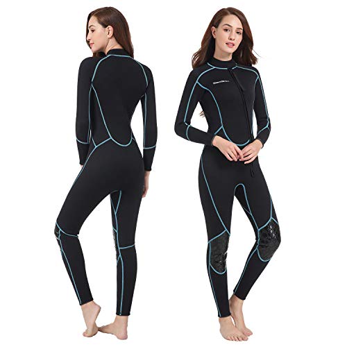 Mens 3Mm Shorty Wetsuit Womens, Neoprene Full Body Diving Suit Front Zip Diving Wetsuit Snorkeling Surfing (Women'S Fullsuit, X-