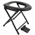 Hxsemayig Portable Toilet Seat, Stainless Steel Emergency Toilet, Folds Camping Toilet Seat, Convenient For Camping, Travel & Em