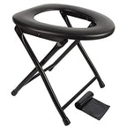 Hxsemayig Portable Toilet Seat, Stainless Steel Emergency Toilet, Folds Camping Toilet Seat, Convenient For Camping, Travel & Em
