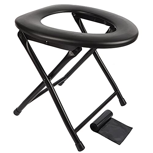 Hxsemayig Portable Toilet Seat, Stainless Steel Emergency Toilet, Folds Camping Toilet Seat, Convenient For Camping, Travel & Em