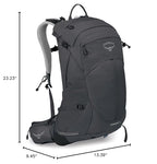 Osprey Stratos 24L Mens Hiking Backpack, Tunnel Vision Grey, One Size