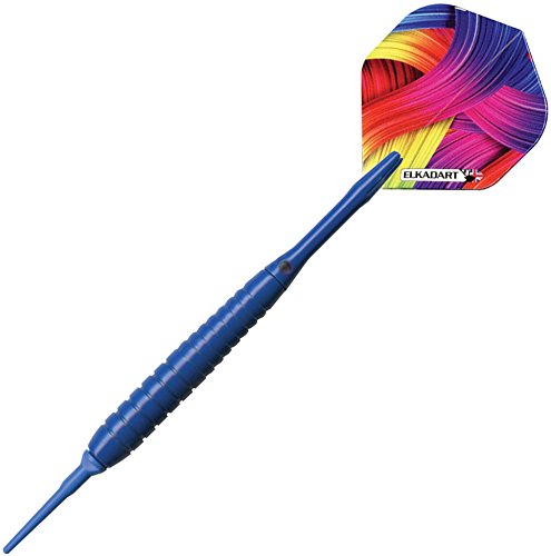 Elkadart Neon Soft Tip Darts With Storage/Travel Case, Blue, 18 Grams