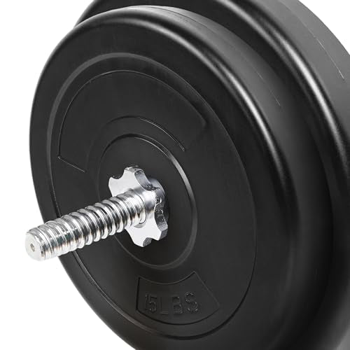 Fitvids Vinyl Standard 1-Inch Plate Weight Plate for Strength Training and Weightlifting, 80-Pound