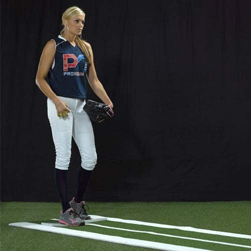 On Deck Sports 3' X 10' Indoor Non-Slip Jennie Finch Softball Pitching Lane Pro Mat With Rubber And Powerline