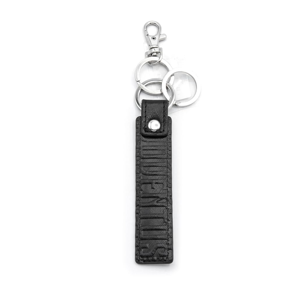 JUVENTUS Saffiano Slim Key Ring 100% Leather, Black, Taglia unica, modern