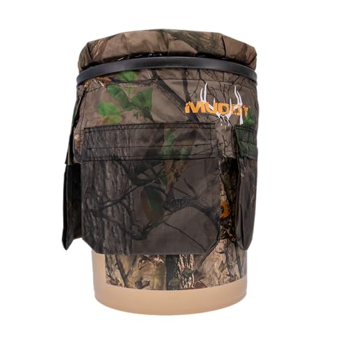 Muddy Sportsman'S Bucket - Durable Lightweight Portable Versatile Ground Hunting Outdoor 5 Gallon Camo Pail With Accessory Pouch