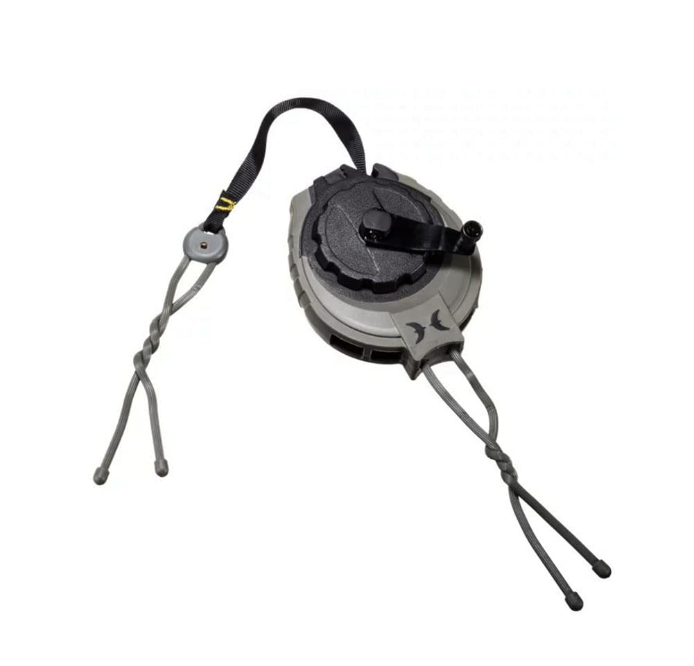 Hawk Compact Slim-Line Design Tangle-Free Speed Retract Hoist Reel For Tree Stand-Based Hunters - Black, One Size