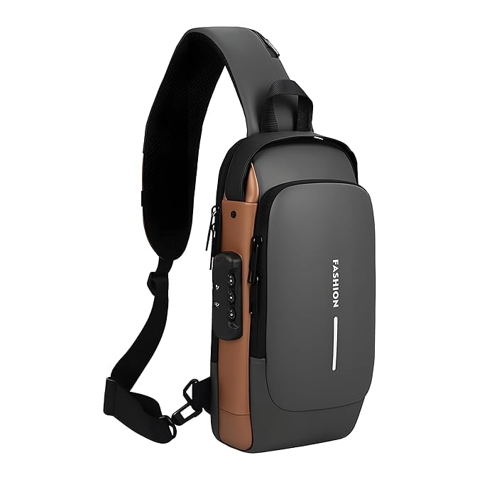 Tekcool Sling Bag For Men Stylish Crossbody Backpack For Men & Women, AntiTheft Chest Bag With Usb Charging Port, Messenger Bag
