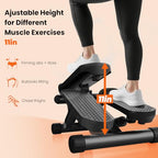 Sweetcrispy Mini Stair Steppers with Resistance Bands for Exercise at Home, Portable Exercise Twist Stepper Machine for Full Bod