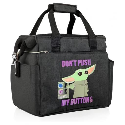 Picnic Time Star Wars Mandalorian Grogu On The Go Lunch Bag, Soft Cooler Lunch Box, Insulated Lunch Bag, (Black)