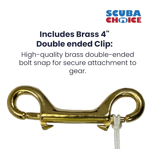 Scuba Choice Scuba Diving Compact Finger Spool, 150, White Line