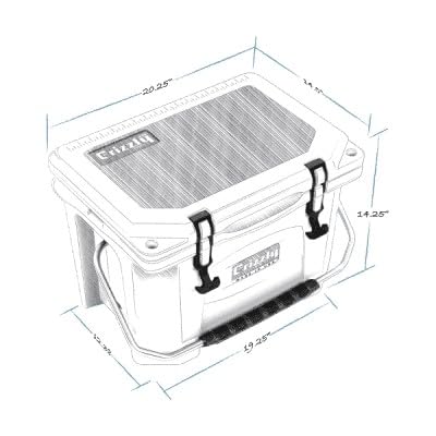 Grizzly 20 Cooler | 20 Qt Ice Chest Durable Rotomolded Insulated | Made In Usa | Warranty For Life | For Beach Boat Camping Fish
