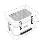 Grizzly 20 Cooler | 20 Qt Ice Chest Durable Rotomolded Insulated | Made In Usa | Warranty For Life | For Beach Boat Camping Fish