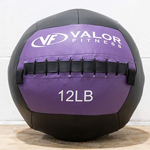 Valor Fitness Wall Balls - Weighted Medicine Workout Ball For Exercise Balance And Strength Training- Home Gym Equipment - 12 Lb