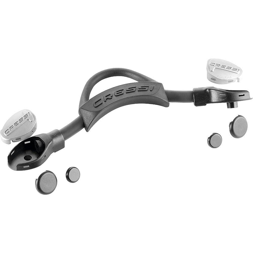 Cressi Ebs Elastic Bungee System Fin Strap 2 For Reaction/Frog Plus Fins, Regular Fit (Small/Medium-Medium/Large),Black