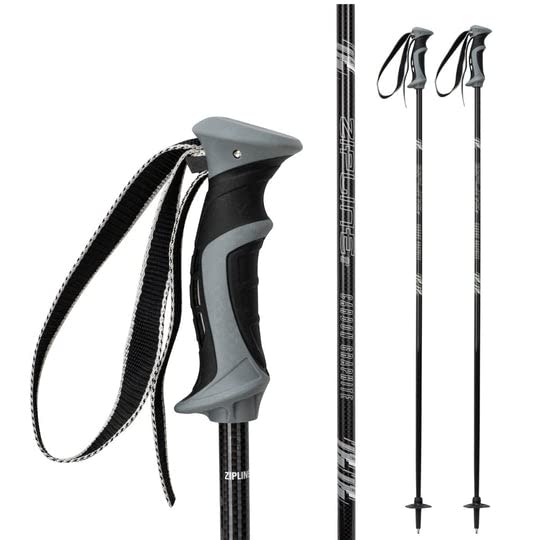 Ski Poles Graphite Carbon Composite - Zipline Lollipop U.S. Ski Team Official Supplier (Black Carbon Weave, 40'' In./102 Cm)