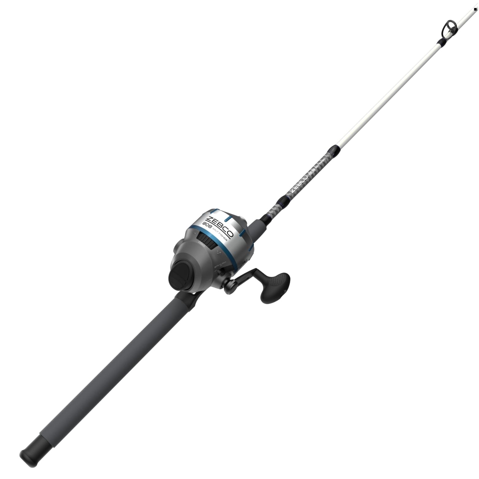 Zebco 808 Saltwater Spincast Reel And Fishing Rod Combo, 7-Foot 2-Piece Fishing Pole, Size 80 Reel, Changeable Right- Or Left-Ha