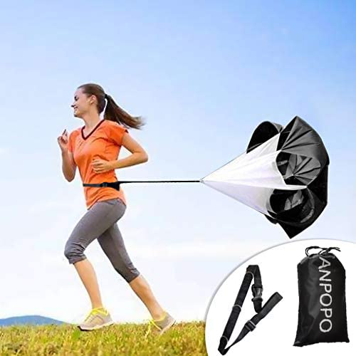 Anpopo Bfsmile Running Speed Training 56'' Parachute With Adjustable Strap, Free Carry Bag. Speed Chute Resistance Running Parac