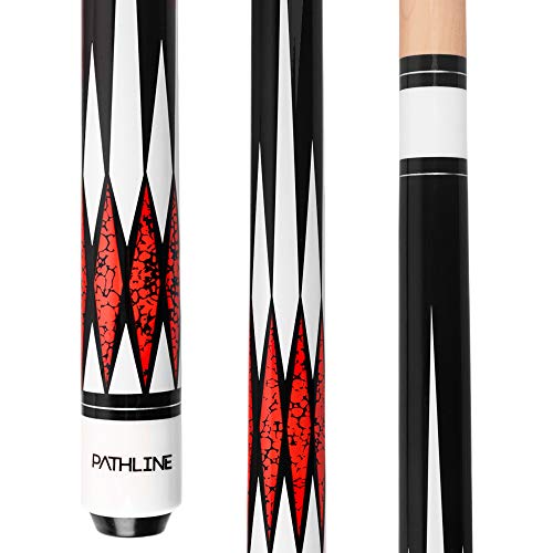 Pathline Pool Cue Stick - 58 Inch Canadian Maple Billiard Pool Stick (Red 20Oz)