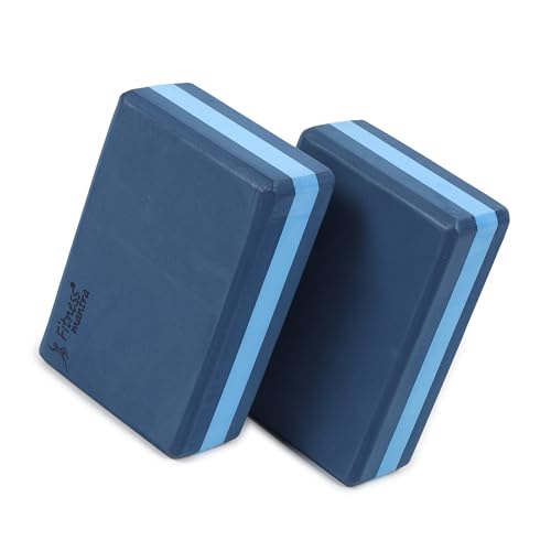 Fitness Mantra High Density Eva Block/Brick|Set Of 2 Piece| Navy + Sky|