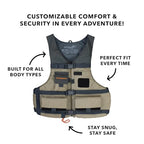 Stohlquist Spinner Youth Fishing Lifejacket (Pfd)-Khaki-Y L/A Xs