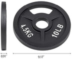 Fitvids Olympic Cast Iron 2-Inch Weight Plate for Strength Training & Weightlifting, 10 LB Set of 4