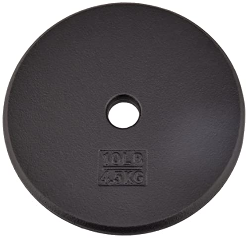 Yes4All 1-Inch Cast Iron Weight Plates For Dumbbells - Standard Weight Disc Plates (10 Lbs, Single)