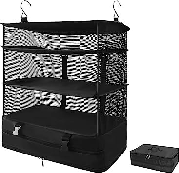 Dhadh Suitcase And Luggage Travel Space Saver Organizer. A Portable Hanging Closet For Easy Garment Packing And Clothes Shelves 