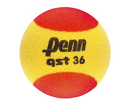 Penn Qst 36 Tennis Balls - Youth Foam Red Tennis Balls For Beginners - 2 Ball Polybag