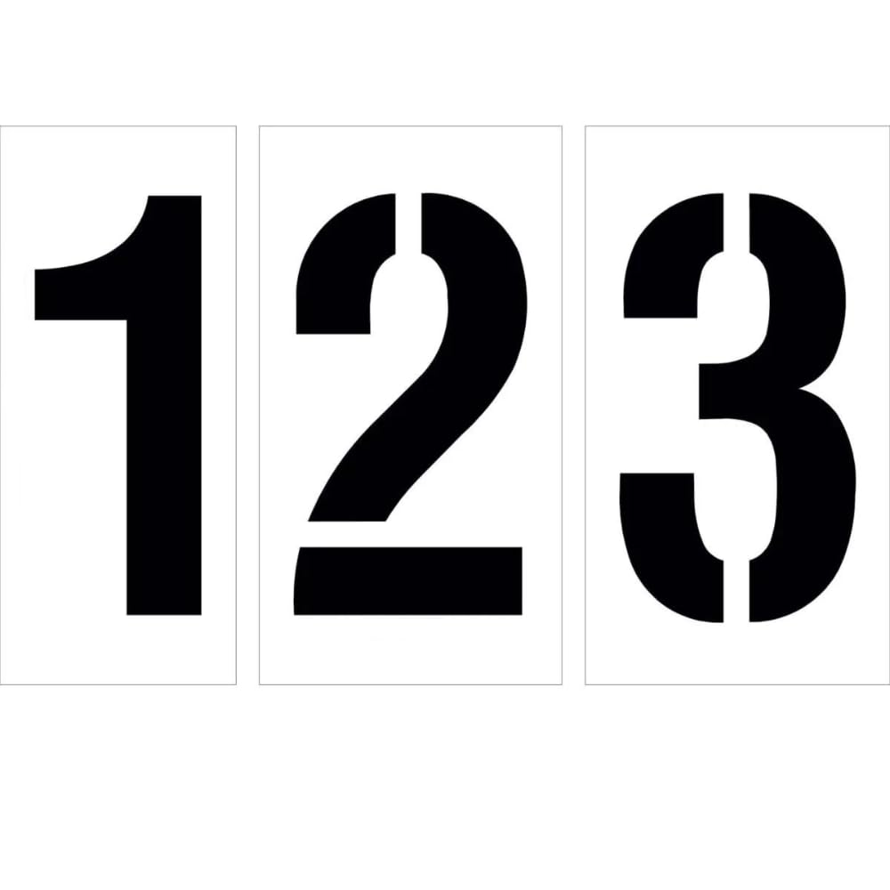 6 Number Stencil Kit | Part#: 10001776 | 10-Piece Kit includes Numbers 0-9 | Number Height is 6 | Flexible and Durable 1/8 PolyT