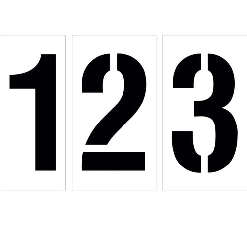 4 Number Stencil Kit | Part#: 10000905 | 10-Piece Kit includes Numbers 0-9 | Number Height is 4 | Flexible and Durable 1/8 PolyT