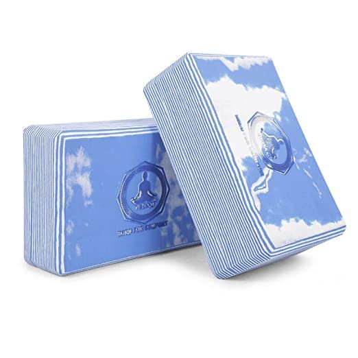 Vedam High Density Eva Foam Yoga Block Set Of 2 For Men & Women | Improve Strength & Aid Balance (Sky)